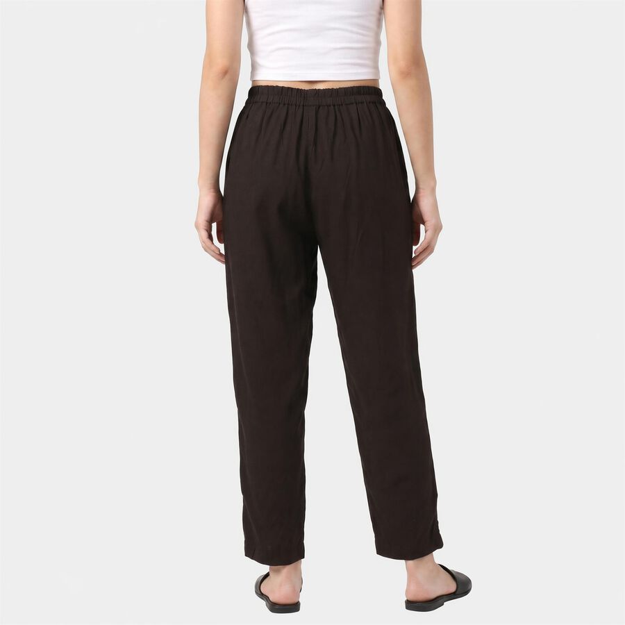 Women's Black Regular Fit Solid Palazzos, Black, large