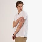 Men's White Cotton Half Sleeve Spread Collar Casual Shirt, White, small image number null