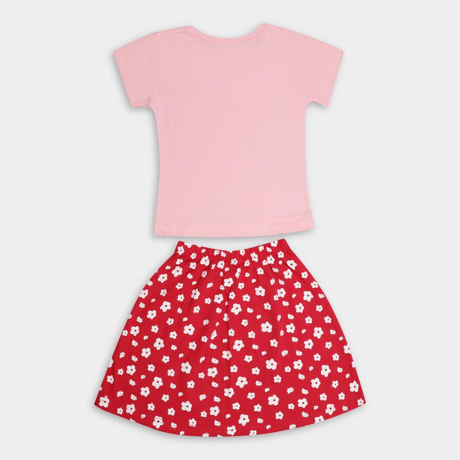 Girls' 100% Cotton Top Skirt , हल्का गुलाबी, large image number null