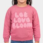 Girls Purple Crew Neck Pullover Sweatshirt, Purple, small