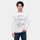 Men's White Crew Neck Regular T-Shirt, सफ़ेद, small