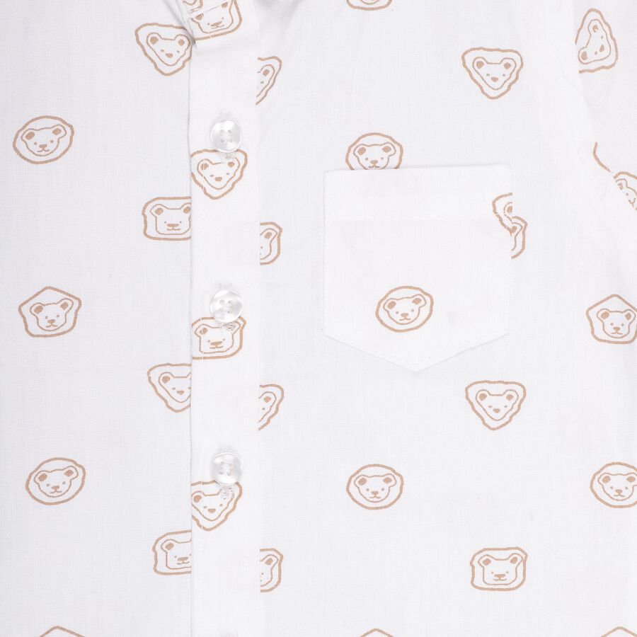 Infants' 100% Cotton Mandarin Collar Shirt , Off White, large image number null