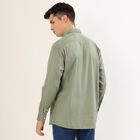 Men's Muted Olive Green Spread Collar Casual Shirt, Olive, small image number null
