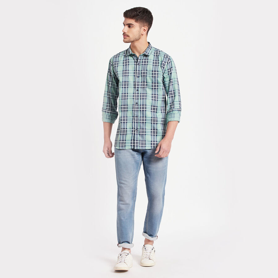 Checks Casual Shirt, हल्का हरा, large image number null