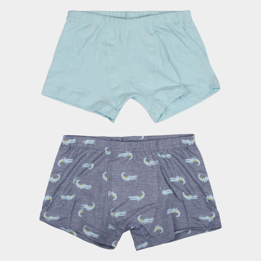 Boys' Blue Cotton Regular Fit Briefs, Mid Blue, large