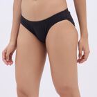 Women's Jet Black Bikini Panty, Black, small image number null