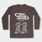 Boys' Dark Charcoal Grey Crew Neck Casual T-Shirt, Dark Grey, small image number null