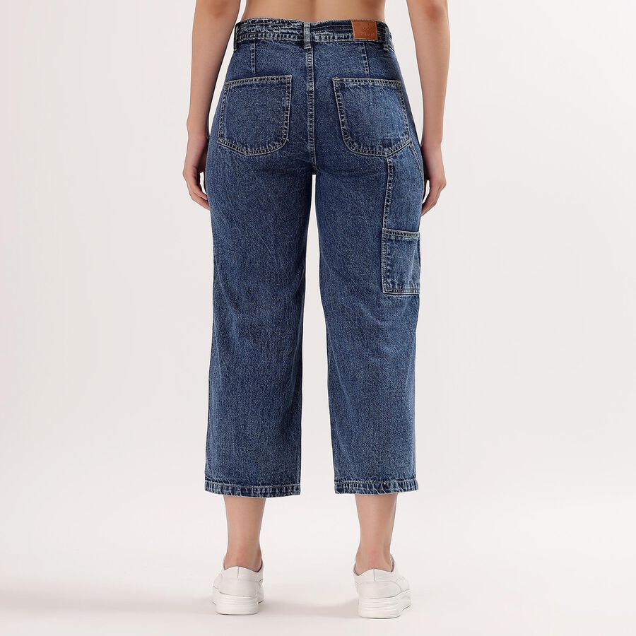 Ladies' 100% Cotton Jeans, Mid Blue, large image number null