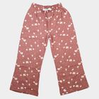 Girls Pink Straight Fit Butterfly Printed Pyjama, Light Pink, small