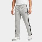 Men's Grey Regular Fit Side-Striped Track Pants, मिश्रित मध्यम ग्रे, small