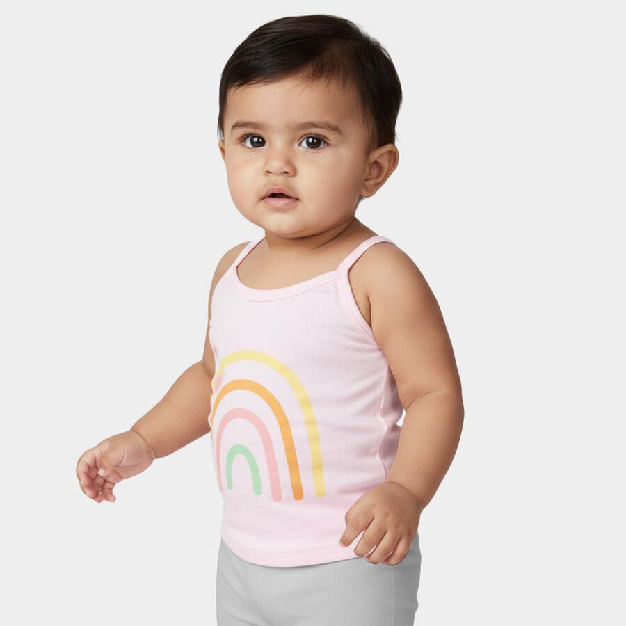 Infants' Soft Baby Pink Cotton Round Neck Casual Vest, Lilac, large image number null