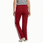 Women's Maroon Straight Fit Side-Striped Track Pants, Maroon, small