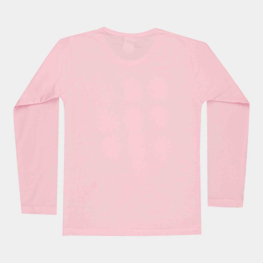 Girls Regular Round Neck Top, Light Pink, large image number null