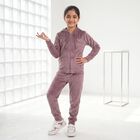 Girls Purple Hooded Lounge Set Hipster Set, लाइलेक, small