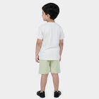 Boys White 100% Cotton Crew Neck Graphic Print Baba Suit, ऑफ व्हाइट, small