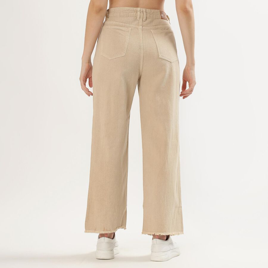 Ladies' 100% Cotton High Rise Jeans , Off White, large image number null