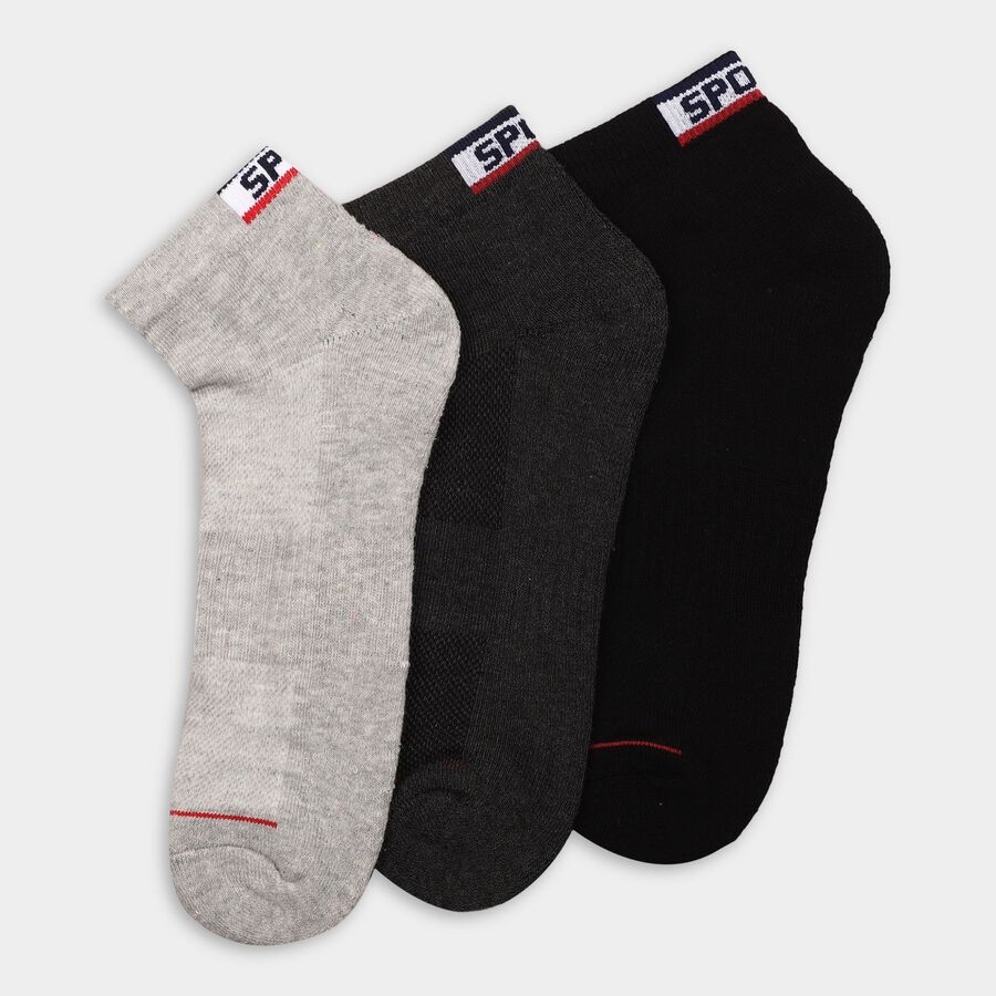 Men's Socks (Pack of 3), Black, large