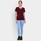 Ladies' Round Neck T-Shirt , Wine, small image number null