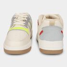 Men's Rich Eggshell White Lace-Up Casual Sneakers, White, small