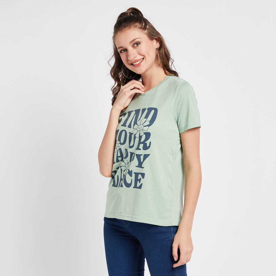 Round Neck T-Shirt, Light Green, large image number null