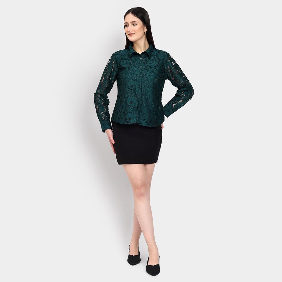 Ladies' Shirt , गहरा हरा, large image number null
