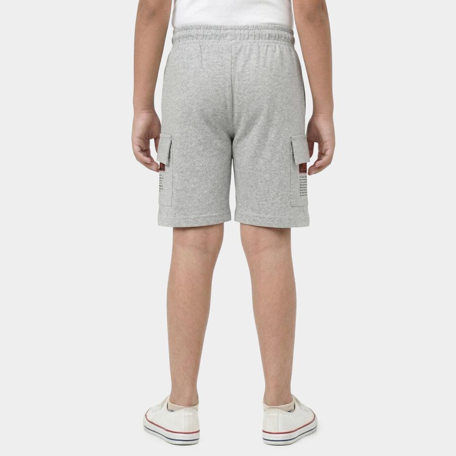 Boys' Light Grey Classic Fit Bermuda Shorts, Melange Light Grey, large