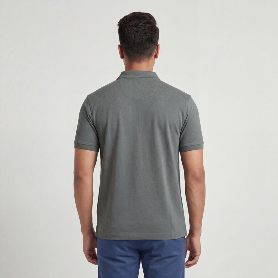 Men's Light Green Cotton Polo Neck Classic T-Shirt, Light Green, large