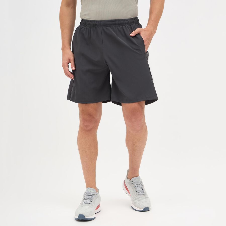 Men's Grey Regular Fit Placement Printed Bermuda Shorts, Dark Grey, large image number null