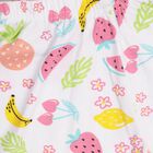 Infant Girls' 100% Cotton Short Set, सफ़ेद, small image number null
