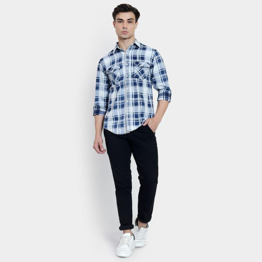 Men's 100% Cotton Casual Shirt , Light Blue, large image number null