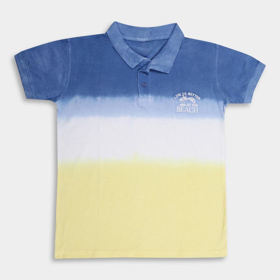 Boys' 100% Cotton Half Sleeves T-Shirt , Mid Blue, large image number null