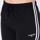 Women's Cotton Blend Relaxed Fit Track Pants, काला, small