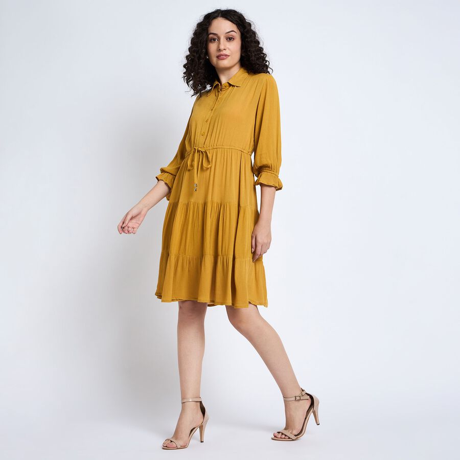 Ladies' Dress , Mustard, large image number null