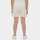 Girls' Off White Regular Fit Side Stripe Shorts, ऑफ व्हाइट, small