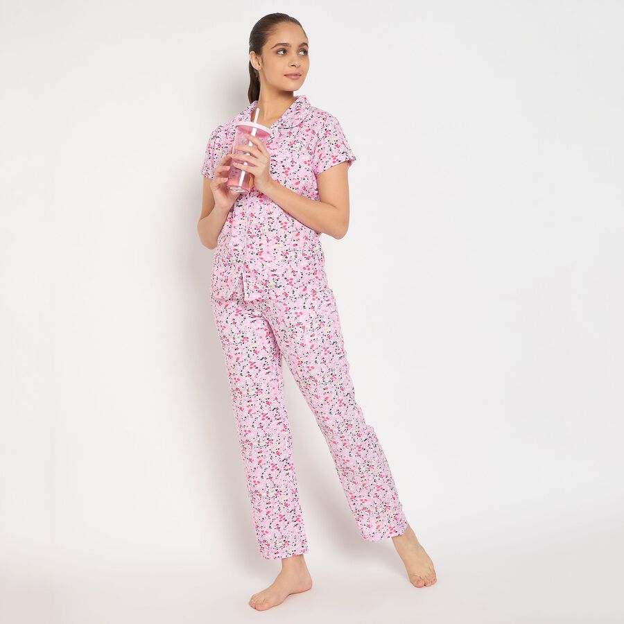 Ladies' Night Suit, हल्का गुलाबी, large image number null