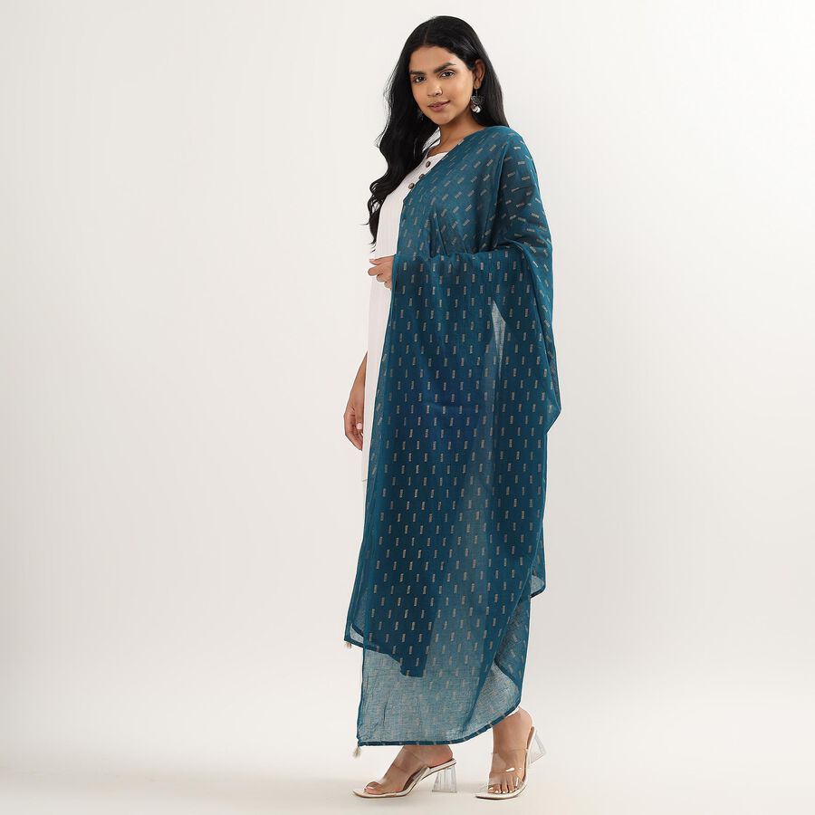 Ladies' Dupatta, Teal Blue, large image number null