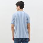 Men's Light Steel Blue Round Neck Casual T-Shirt, Sky Blue, small