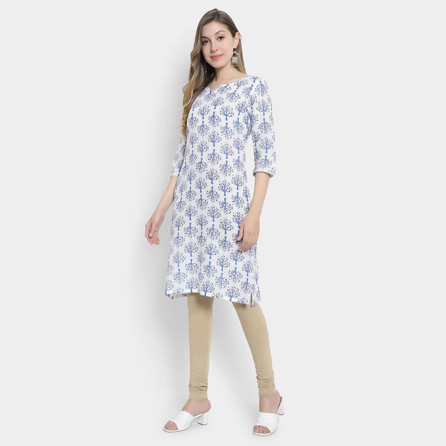 Women Cotton Kurta, ऑफ व्हाइट, large image number null