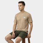 Men's Beige Athleisure T-Shirt, गहरा पीला, small