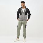 Men's Dark Grey and Black High Neck Athleisure Jacket, Dark Grey, small image number null