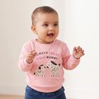 Infants' Pink Round Neck Pullover Sweatshirt, Pink, small