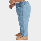 Infants Light Blue Straight Fit Elastic Waist Jeans, मध्यम नीला, small