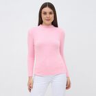 Women's Light Pink Crew Neck Slim Fit Pullover, हल्का गुलाबी, small image number null