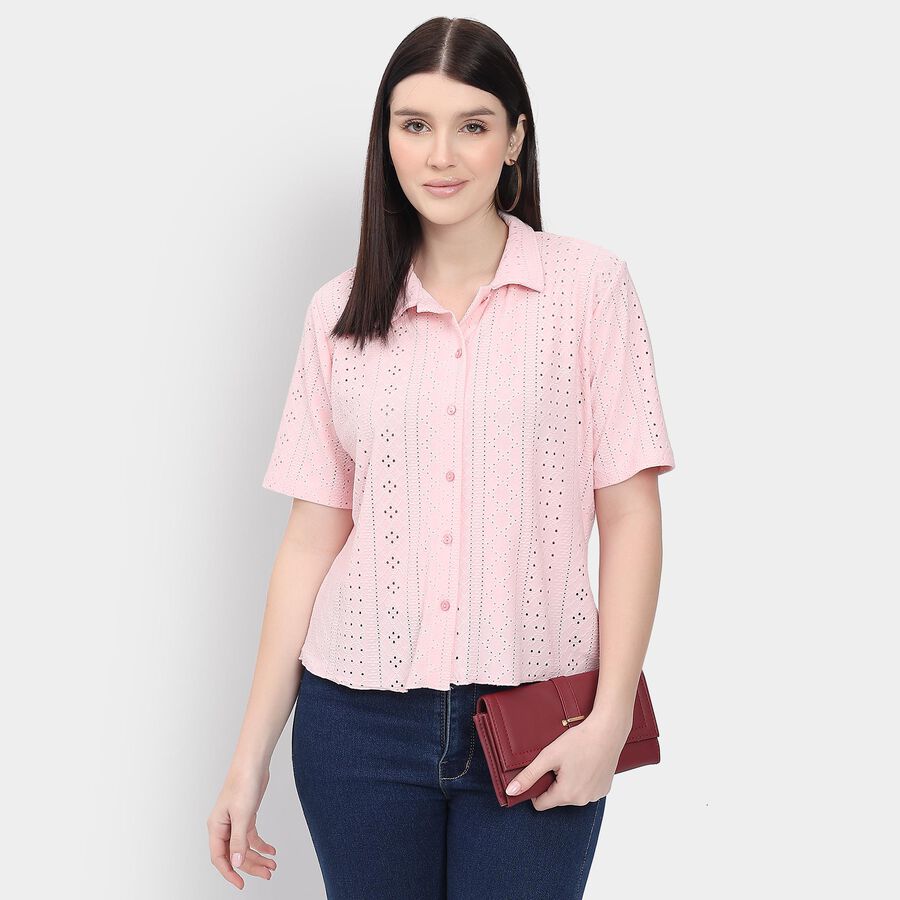 Ladies' Shirt, हल्का गुलाबी, large