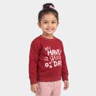 Girls' Maroon Crew Neck Pullover Sweatshirt, Maroon, small