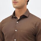 Men's Rich Chocolate Brown Classic Collar Formal Shirt, Brown, small image number null