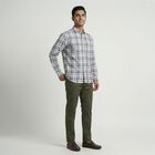 Men's Off-White Cotton Button-Down Casual Shirt, Off White, small