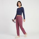 Women's Purple Straight Fit Printed Lounge Pyjama, बैंगनी, small