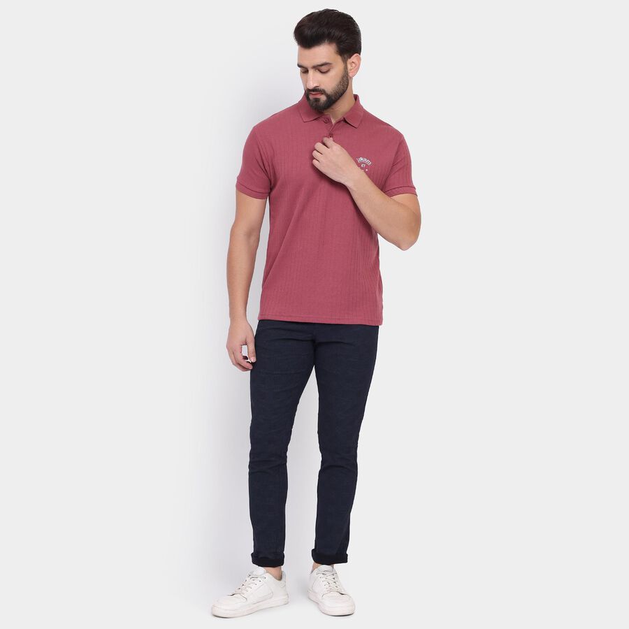 Men's Slim Fit Casual Trousers , नेवी ब्लू, large image number null