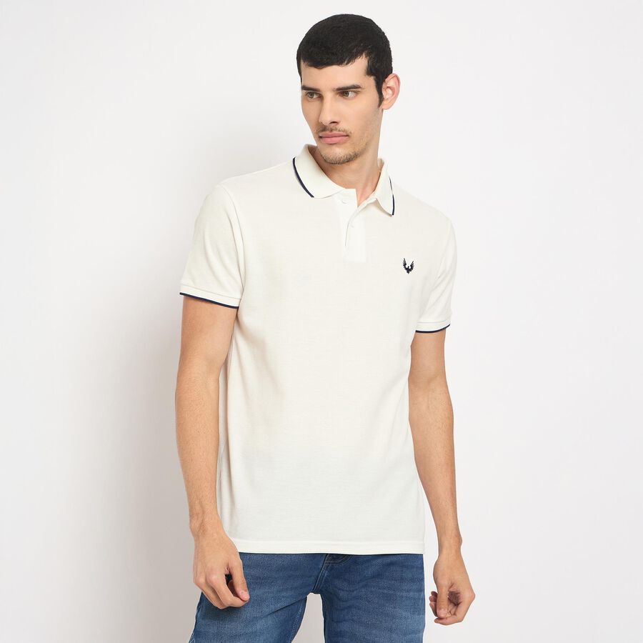 Men's Collared Half Sleeves T-Shirt , White, large image number null